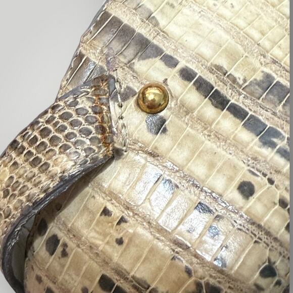 Tom Ford Genuine Exotic Leather Gold Stiletto Heels PythonPatternStrappy Sandals - Picture 8 of 12